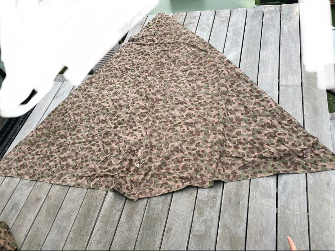 ビンテージ　オーストリア軍　スワンプカモ　ツェルトバーン　軍幕　ポンチョ①