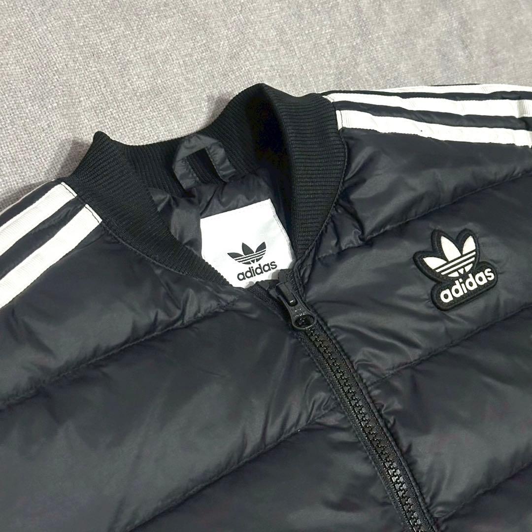 adidas アディダス ダウンジャケット ノーカラー ブラック サイズS