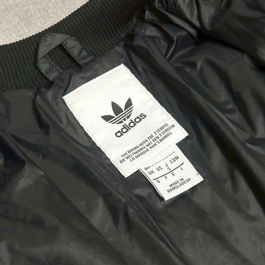 adidas アディダス ダウンジャケット ノーカラー ブラック サイズS