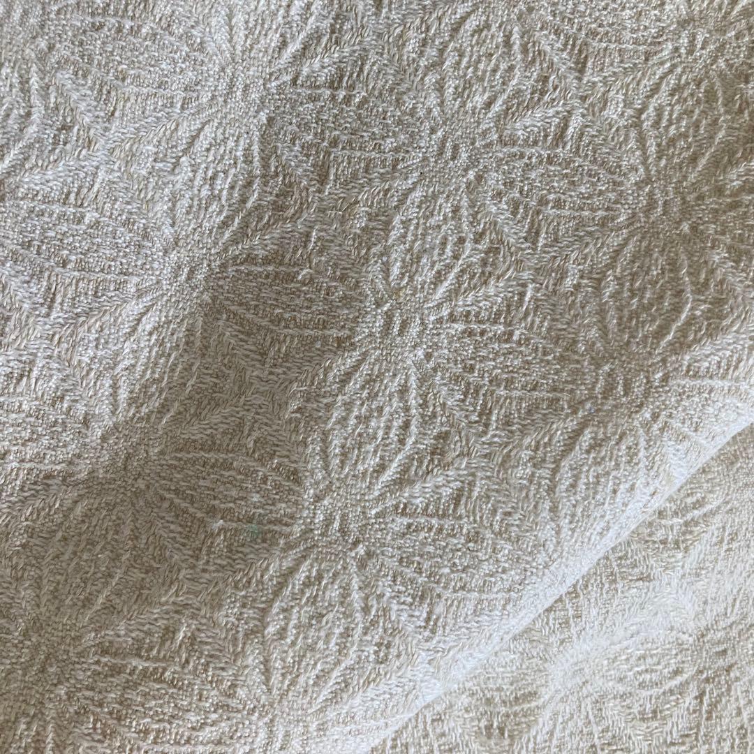 E 北欧ヴィンテージ1950s伝統織りリネンのテーブルクロス（特大サイズ