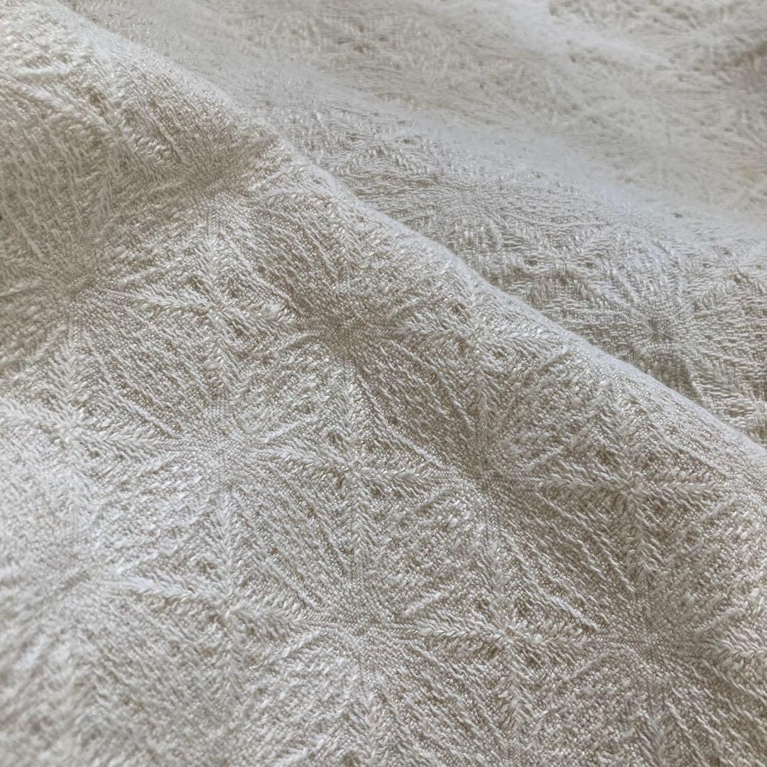 E 北欧ヴィンテージ1950s伝統織りリネンのテーブルクロス（特大サイズ