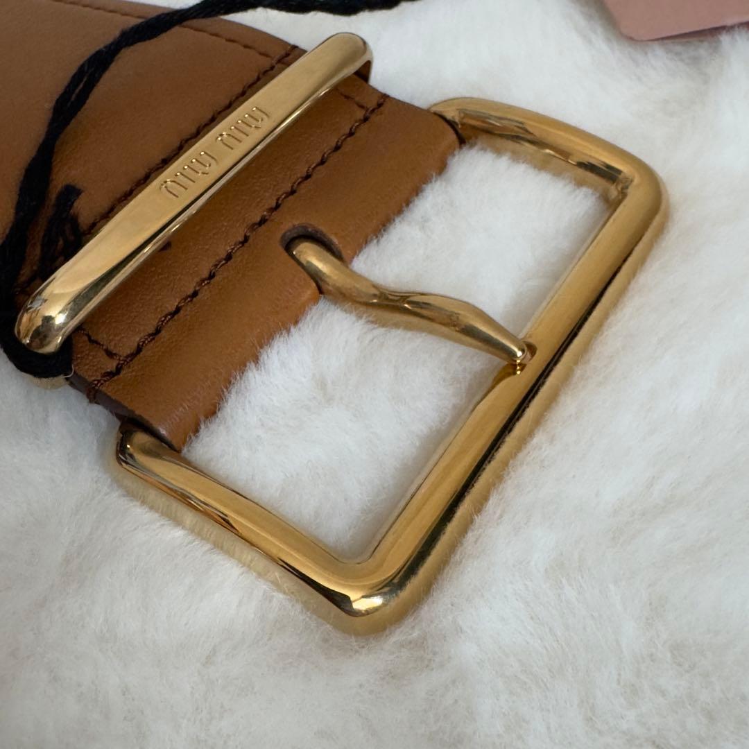 未使用級　miumiu ナッパレザー　ベルト　キャラメル　サイズ70