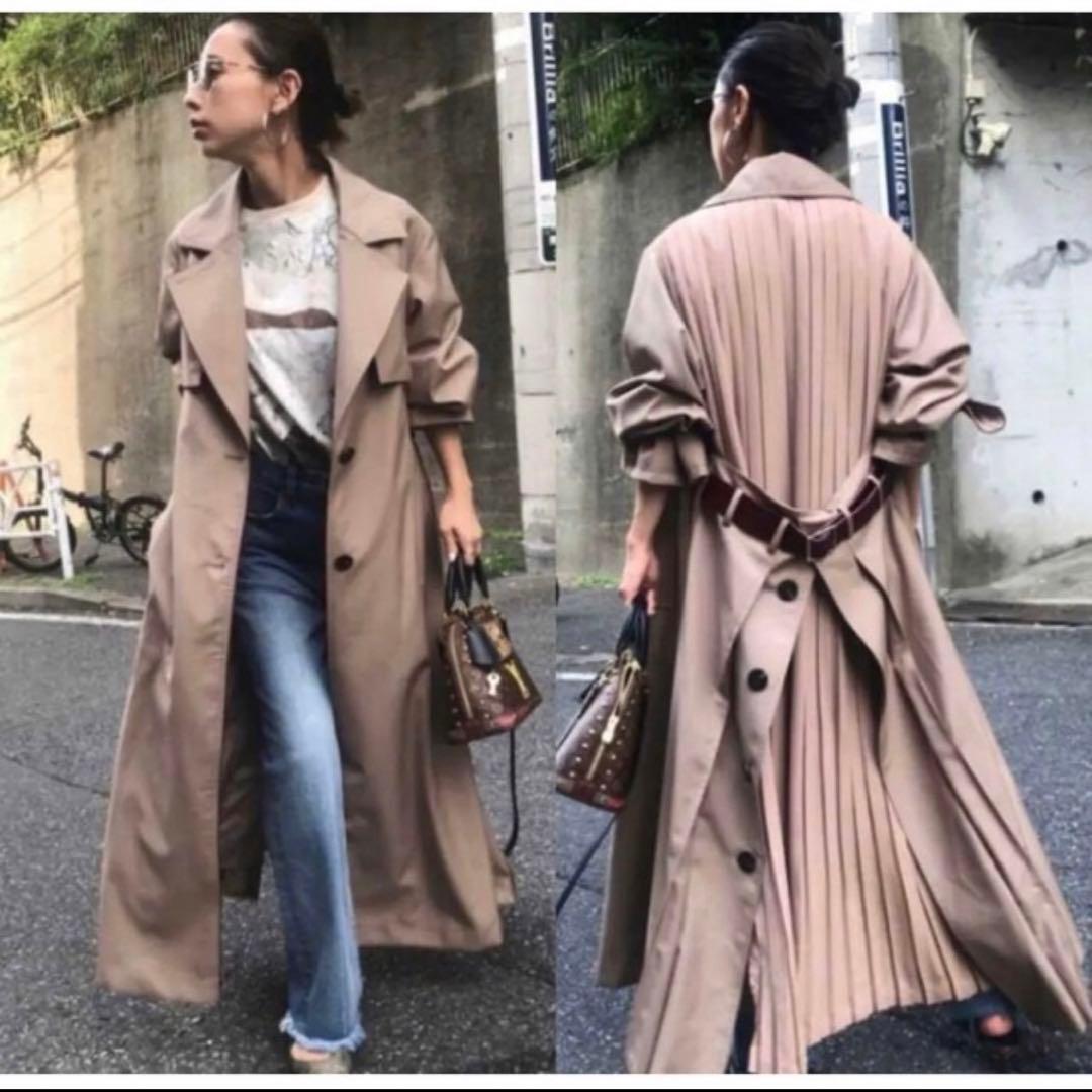 Ameri VINTAGE バックプリーツトレンチコート