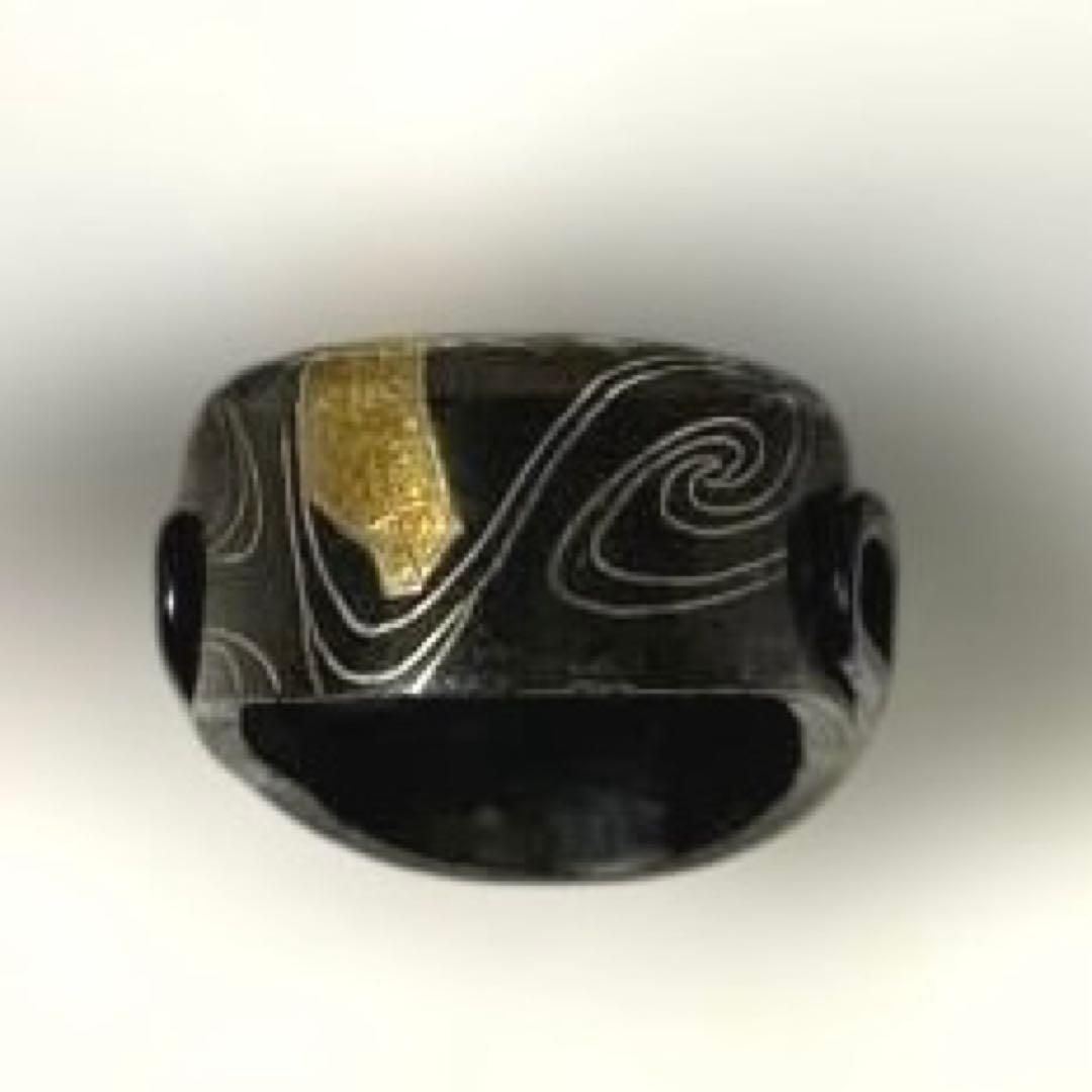 B-68 縁頭　金象嵌　武具　刀装具　骨董品　日本　時代物　美術品　工芸品