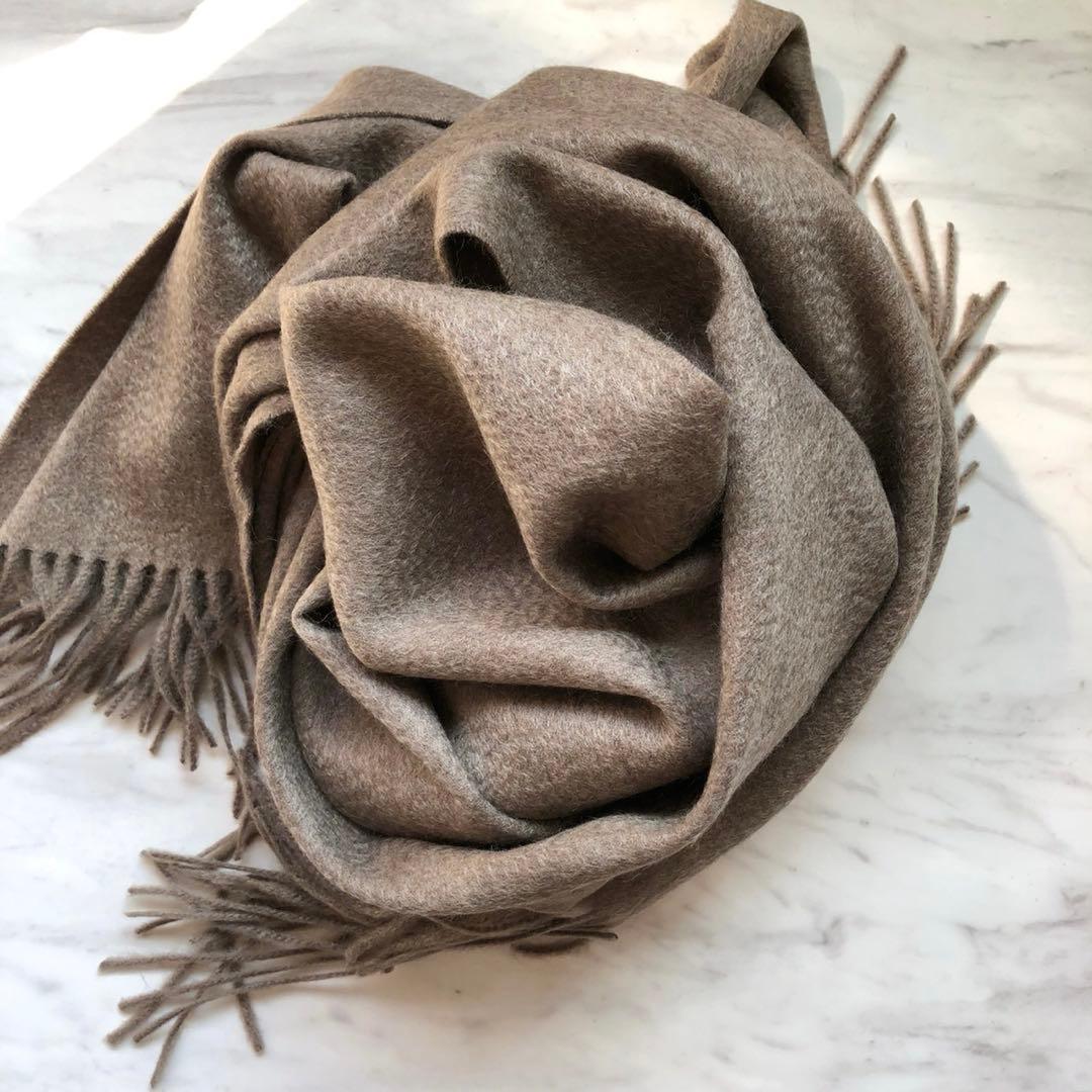 極上カシミヤ100%☆大判 ストール☆ 杢ブラウン