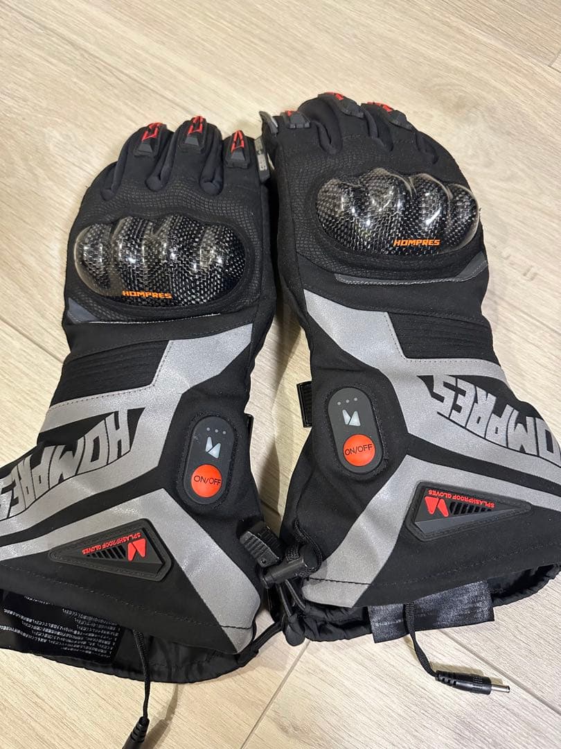 Hompres 電熱グローブ 2025 11.1V バッテリー残量表示 Sサイズ