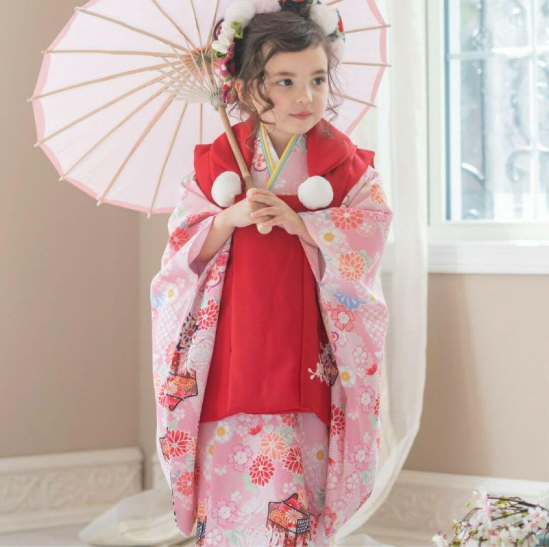 キャサリンコテージ 七五三 被布3点、髪飾り　うさぎサンダル