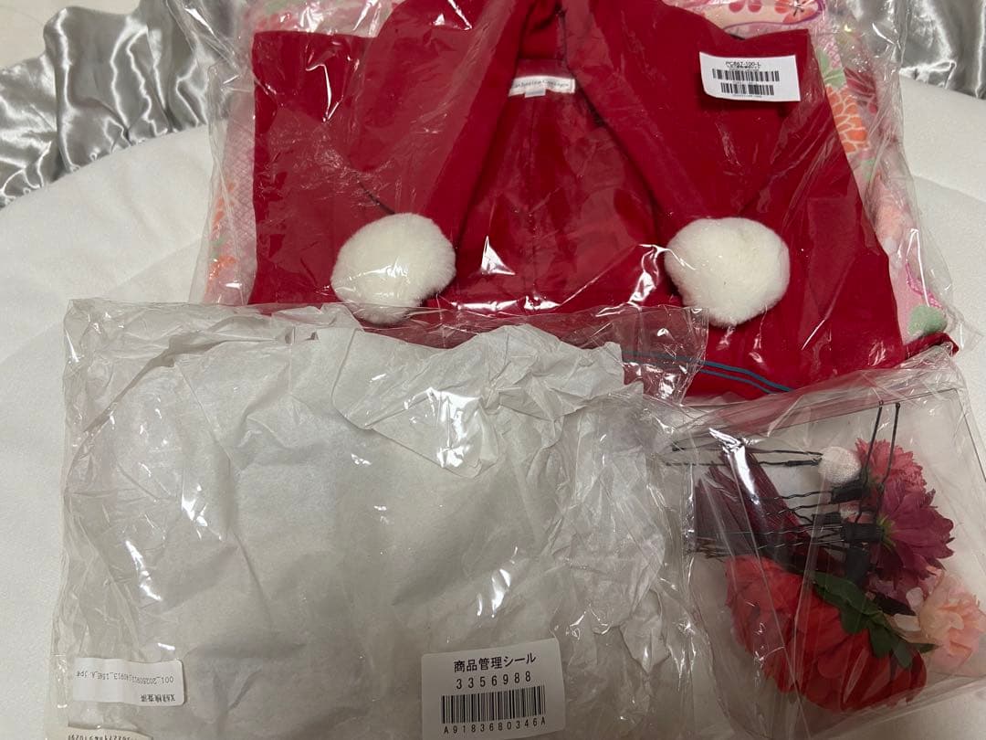 キャサリンコテージ 七五三 被布3点、髪飾り　うさぎサンダル