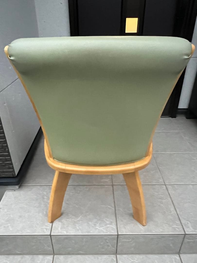 グリーン合皮回転アームチェア ダイニングチェア