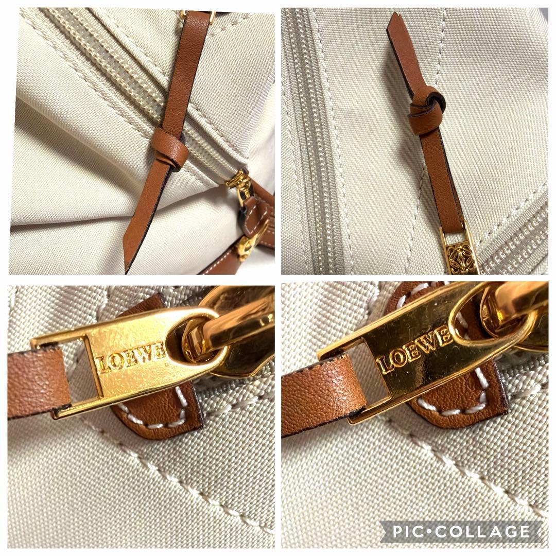 LOEWE ロエベ アントン キャンバス レザー リュック ポーチ付き