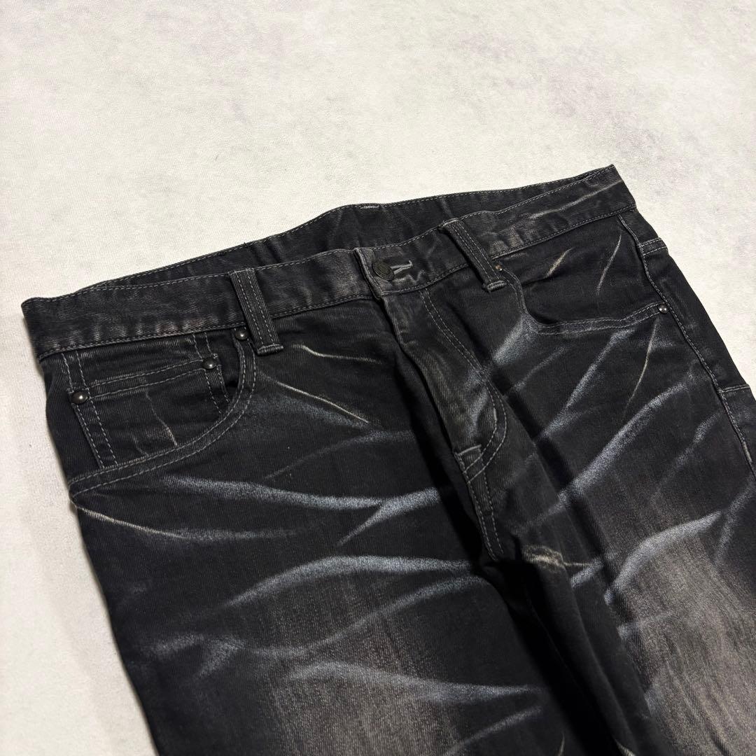 パンツ TORNADO MART Black Flare Denim Pants