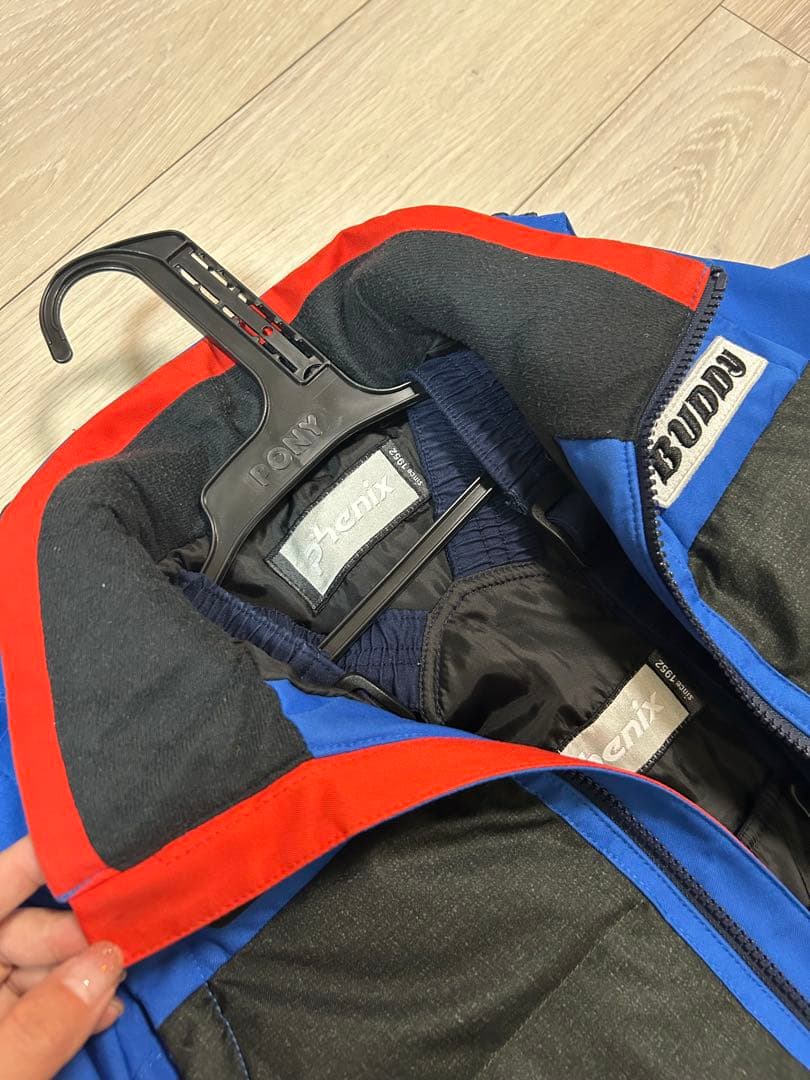 PHENIX子ども用 buddyのスキーウェア 青/黒