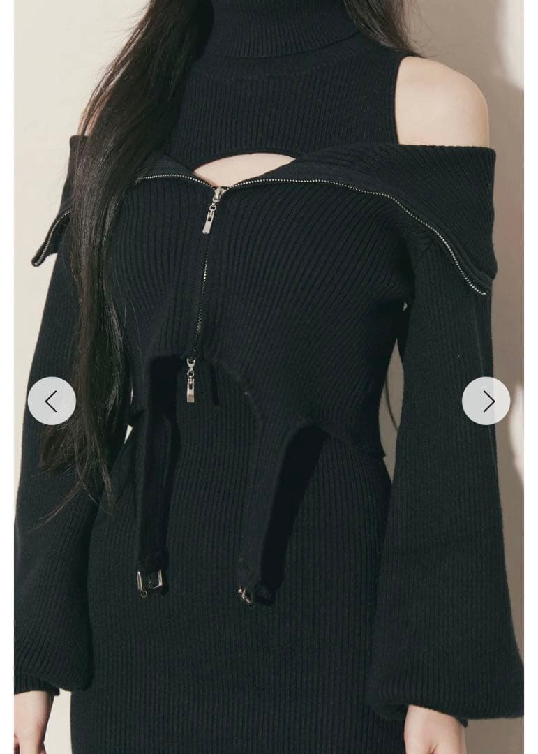 新品タグ付き Randy ガーターニットアンサンブル ブラック - メルカリ