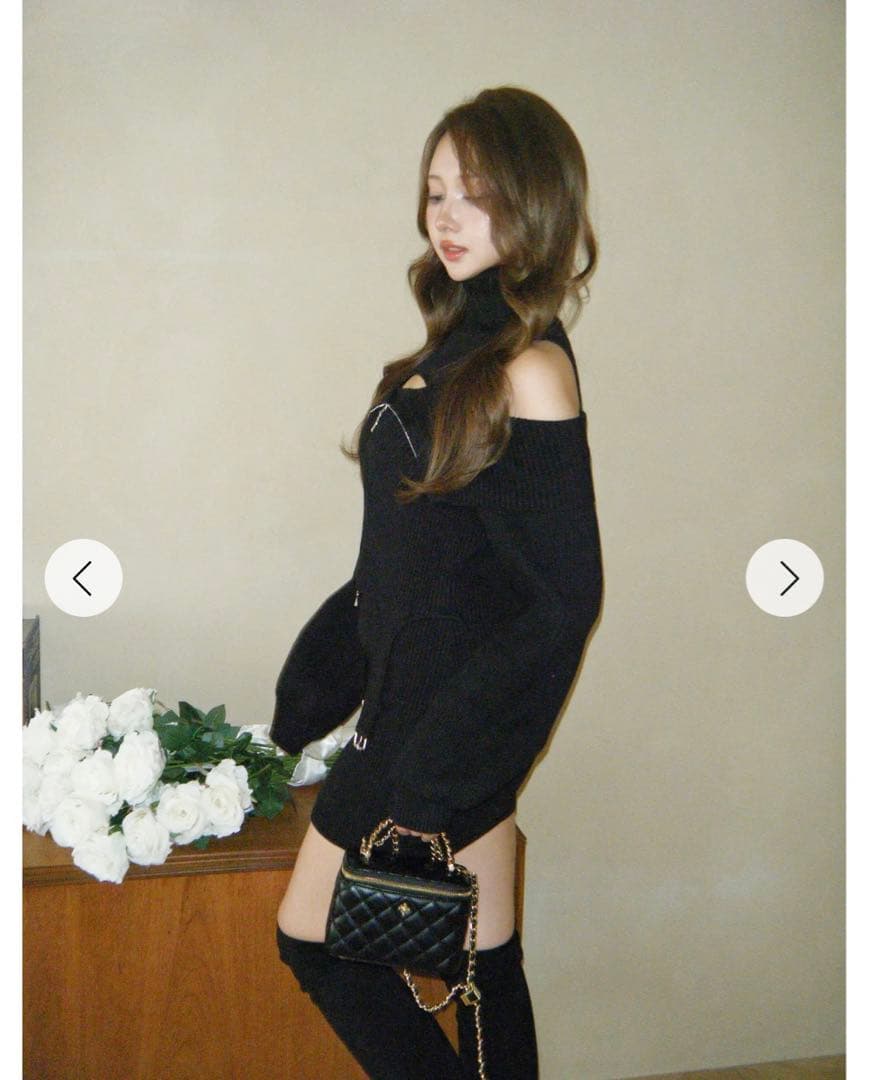 新品タグ付き Randy ガーターニットアンサンブル ブラック - メルカリ