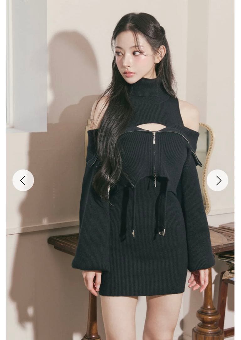 新品タグ付き Randy ガーターニットアンサンブル ブラック - メルカリ