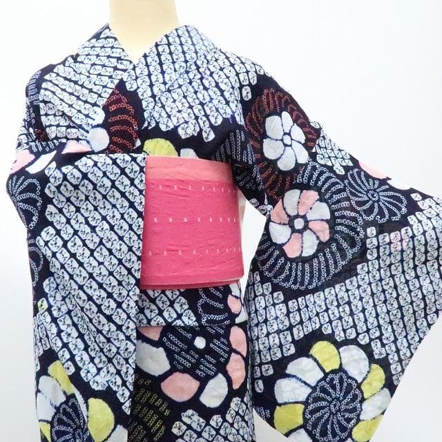 専用Y3423◇美品 有松鳴海絞り 綿 居敷当て付 手縫い 高級浴衣 - メルカリ