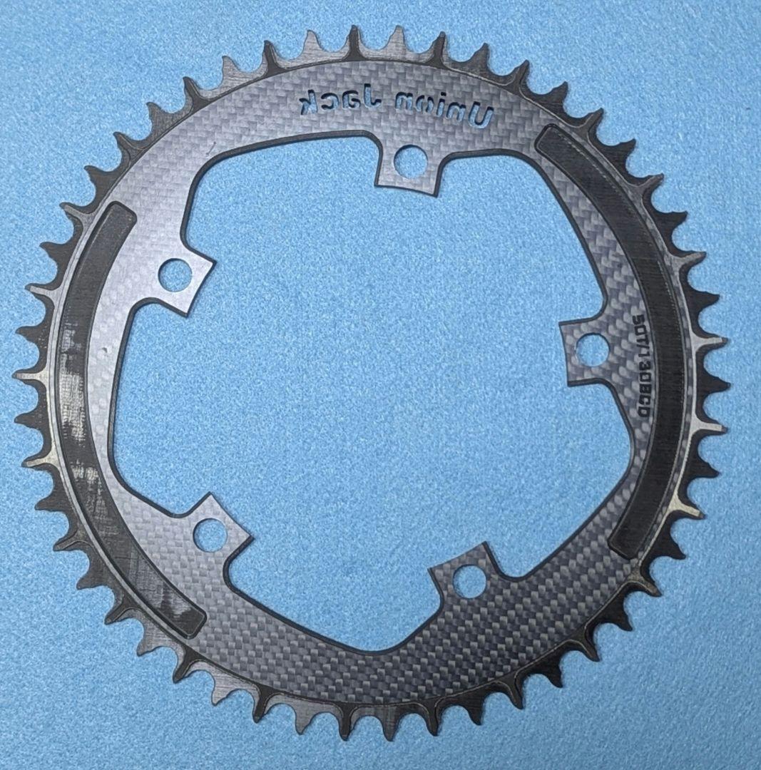 union jack カーボンチェーンリング 3K柄 50T pcd130