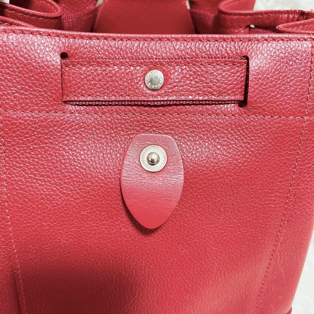 【美品•希少色】ロンシャン ル フローネ バックパック リュック レザー レッド