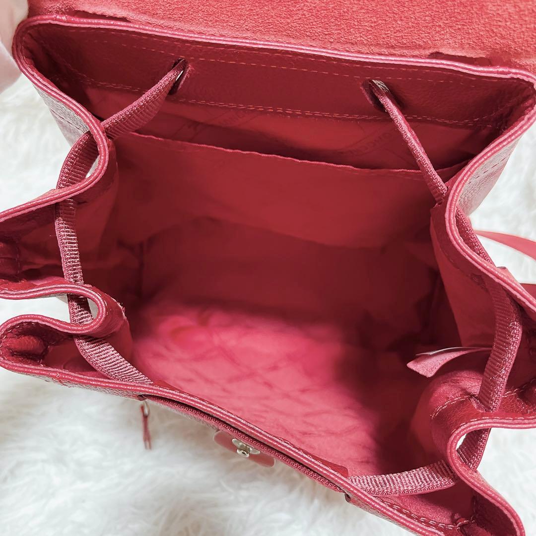 【美品•希少色】ロンシャン ル フローネ バックパック リュック レザー レッド