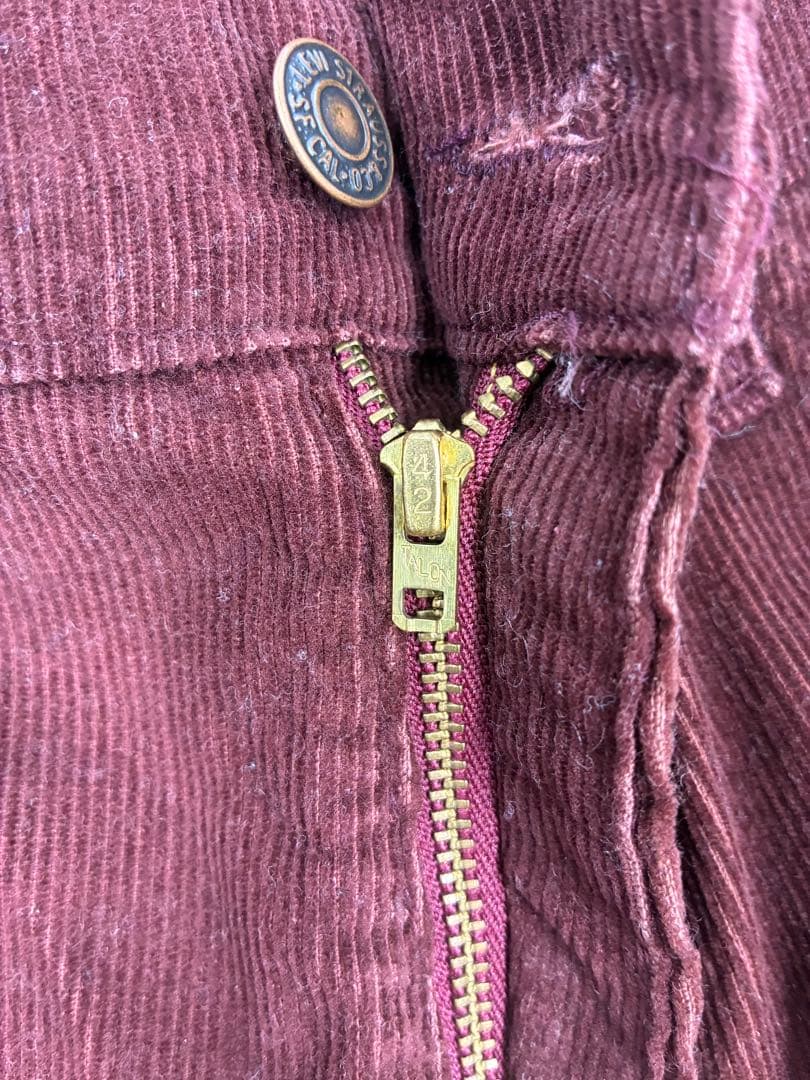 Levi's '80s519 コーデュロイ W33L34 ワインレッド 美品