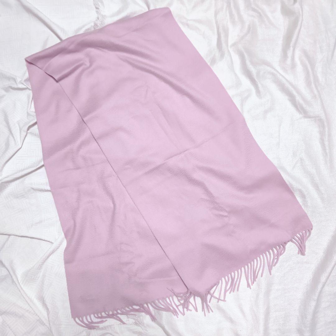 ロロピアーナLoro Pianaカシミヤ100%プレーンフリンジストールマフラー