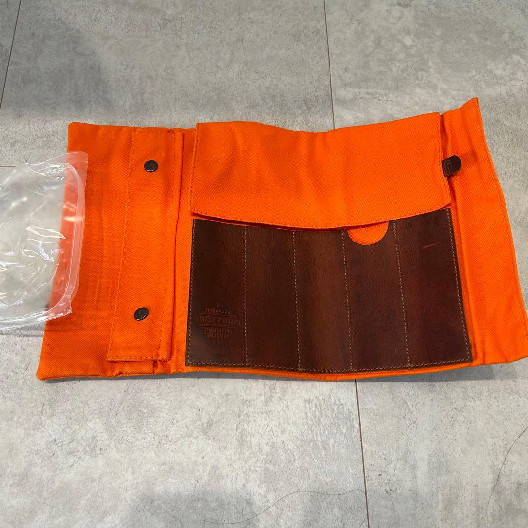 MIZUTANI ミズタニ シザー ロールケース レザー×キャンバス オレンジ