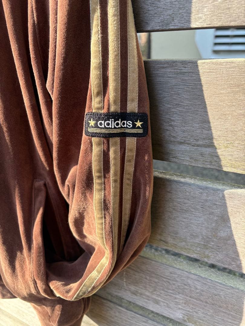 00s adidas ベロア　トラックジャケット　ブラウン　y2k