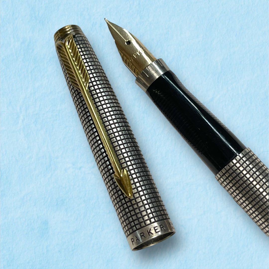 ☆貴重！PARKER パーカー 万年筆 #75 スターリングシルバーシズレ