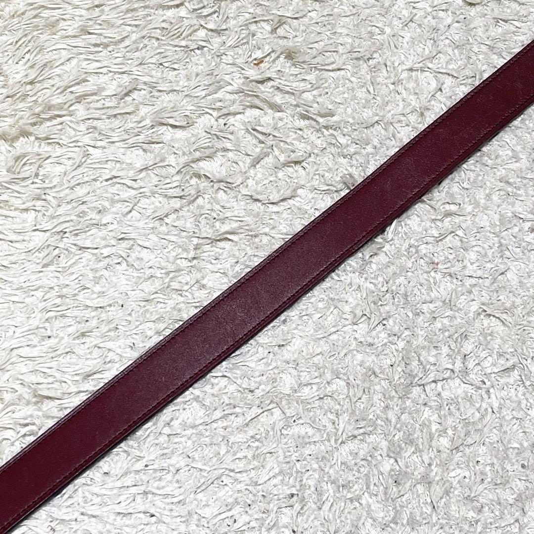 美品】カルティエ ベルト レザー ボルドー ゴールド金具 刻印 - メルカリ