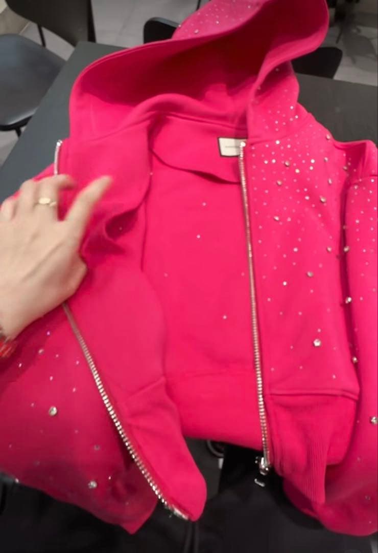 VYBES ラインストーンギャラクシージップアップ ピンク / M ピンク www