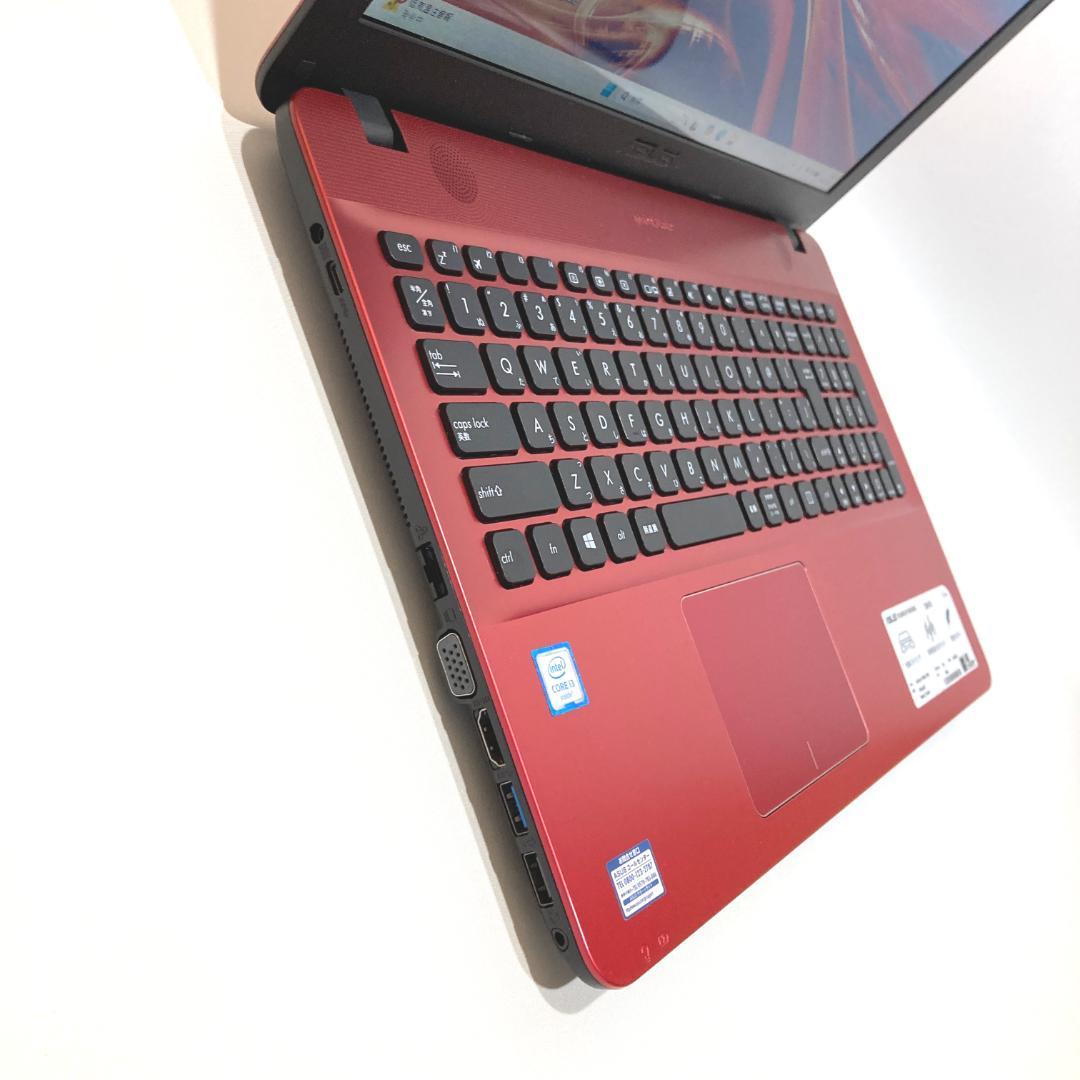 美品✨カメラ・大画面・DVD・大容量✨赤✨すぐ使えるノートパソコン◇T464-1