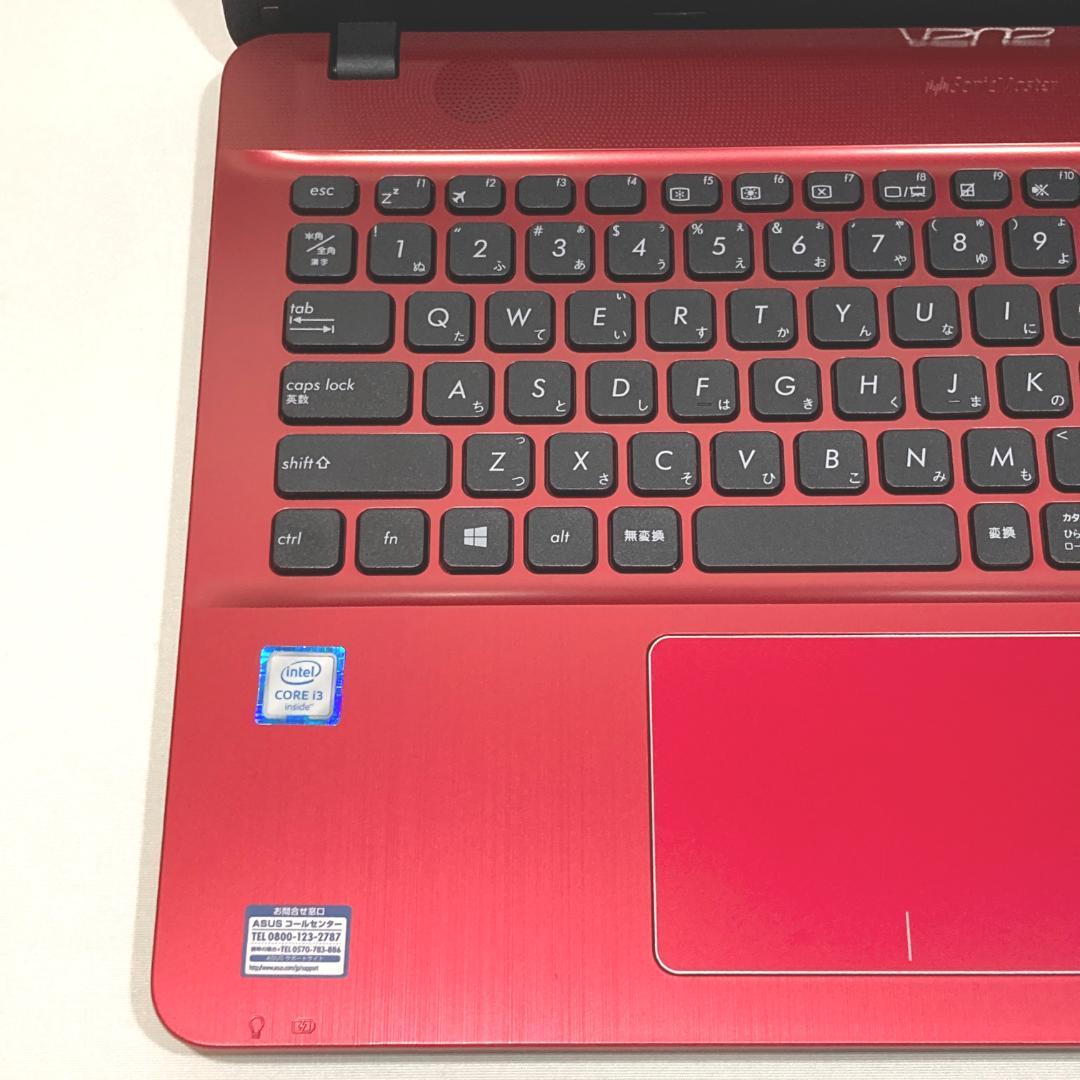 美品✨カメラ・大画面・DVD・大容量✨赤✨すぐ使えるノートパソコン◇T464-1