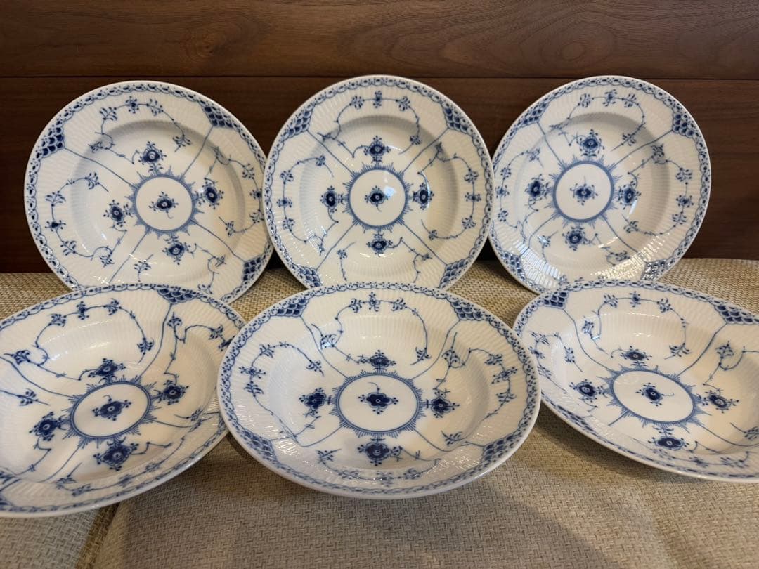 【かこ】ロイヤルコペンハーゲン ハーフレース （深皿）24㎝弱　4枚