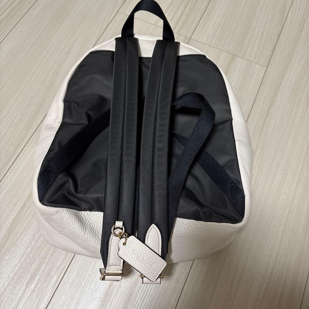 COACH ホワイト　レザー　リュック　バック