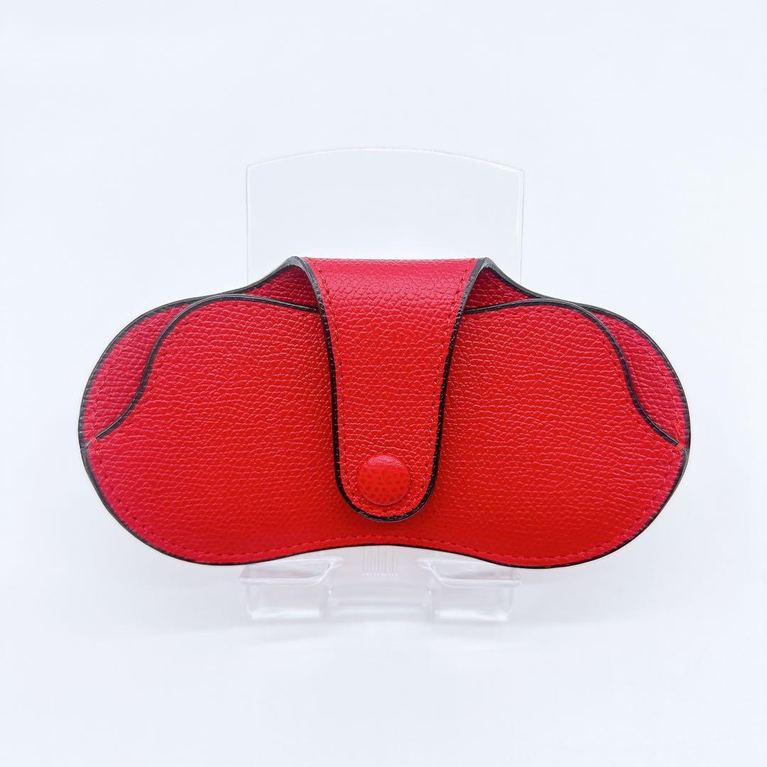 美品☆Valextra ヴァレクストラ 赤 レザー メガネケース☆B84 - メルカリ