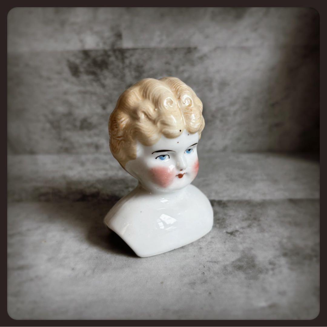 アンティーク ブロンドチャイナヘッドドール　ヘッドパーツ ビスクドール