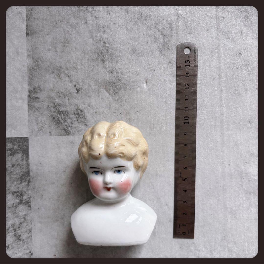 アンティーク ブロンドチャイナヘッドドール　ヘッドパーツ ビスクドール