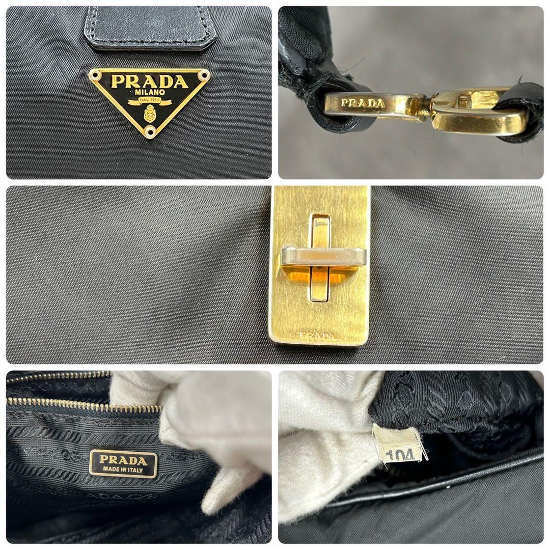 プラダ ワンショルダー 2way ハーフムーン ターンロック 三角ロゴ ネロ