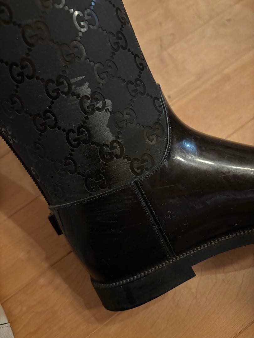 Gucci ブラック 長靴 GGパターン
