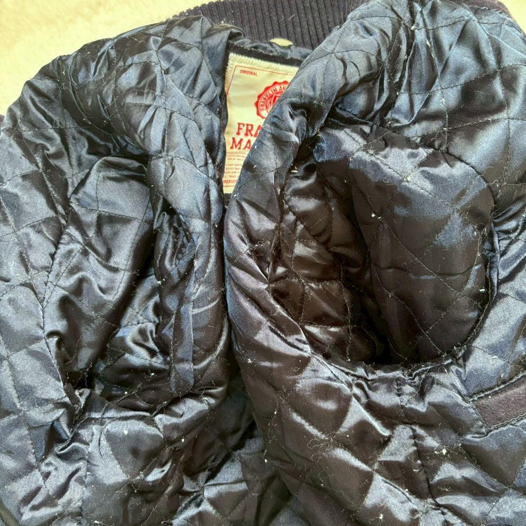 FRANKLIN&MARSHAL スタジャン 牛革 袖レザー キルティング