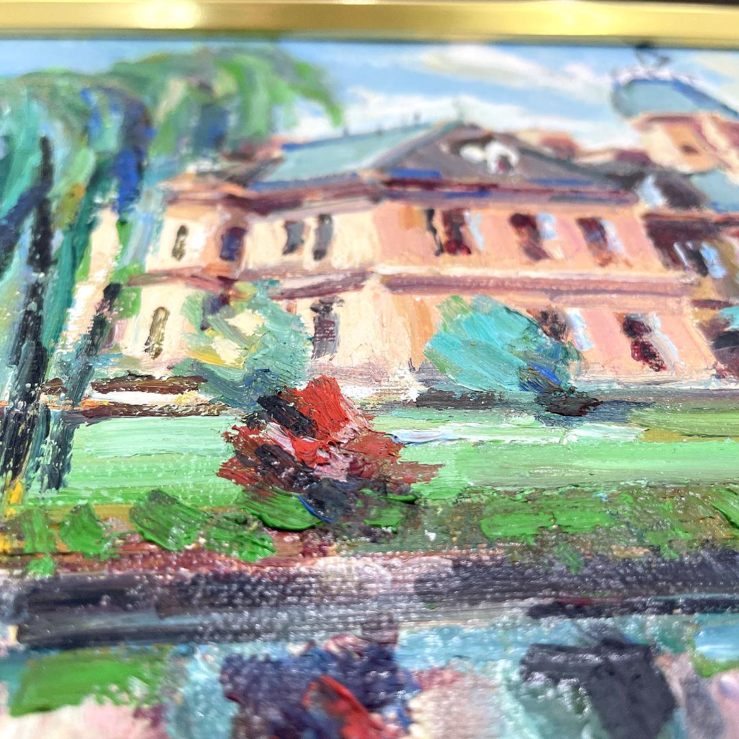 真作保証 岩倉三喜生『道庁 S60.夏』直筆サイン入り 肉筆 油彩画 額装