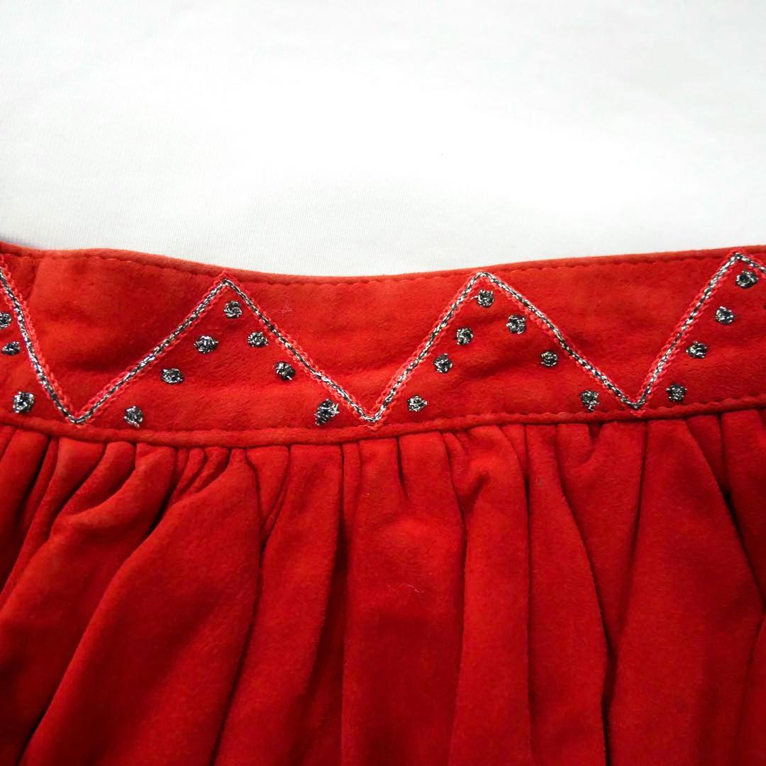 80s イタリア製　80年代　ヴィンテージ　リボン付き　ヌバックレザーパンツ