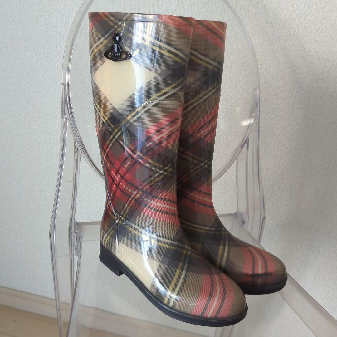 ヴィヴィアン・ウエストウッド　チェック柄 レインブーツ