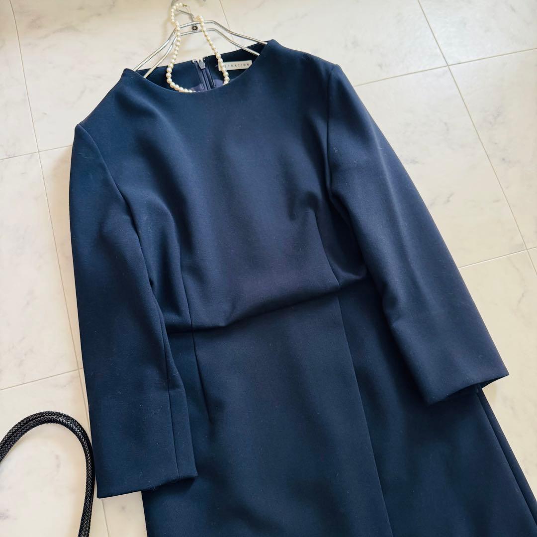 23AW エストネーション　フォーマル　ワンピース　ネイビー　入卒　お受験