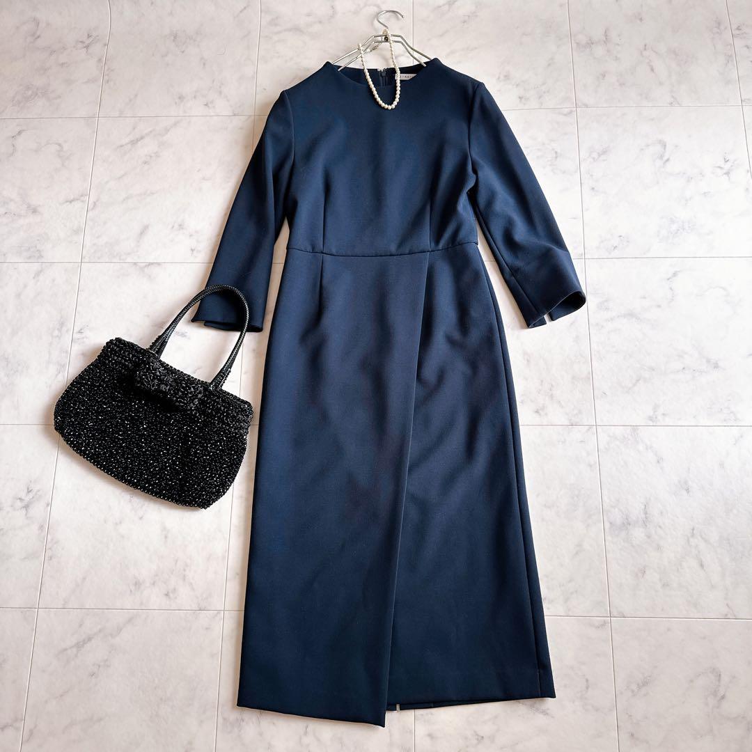 23AW エストネーション　フォーマル　ワンピース　ネイビー　入卒　お受験