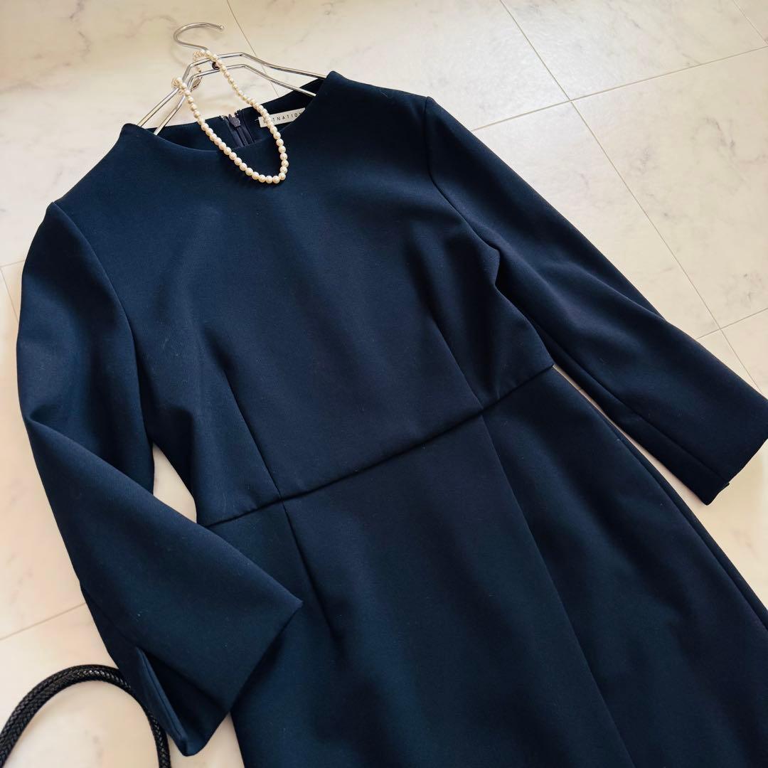 23AW エストネーション　フォーマル　ワンピース　ネイビー　入卒　お受験