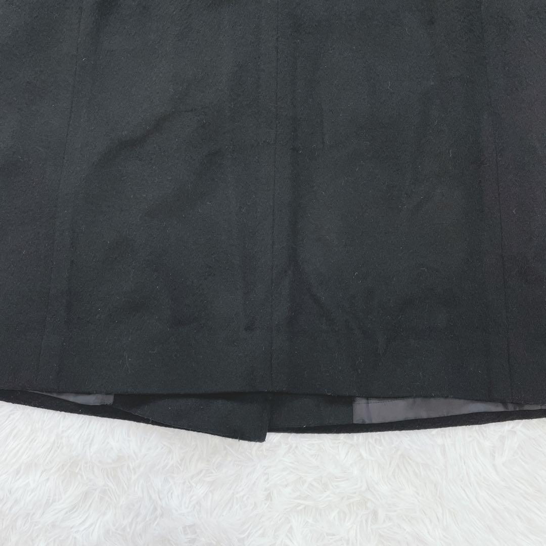 ヴィンテージ♡カシミヤ100%ダブルロングコート M ブラック パワーショルダー