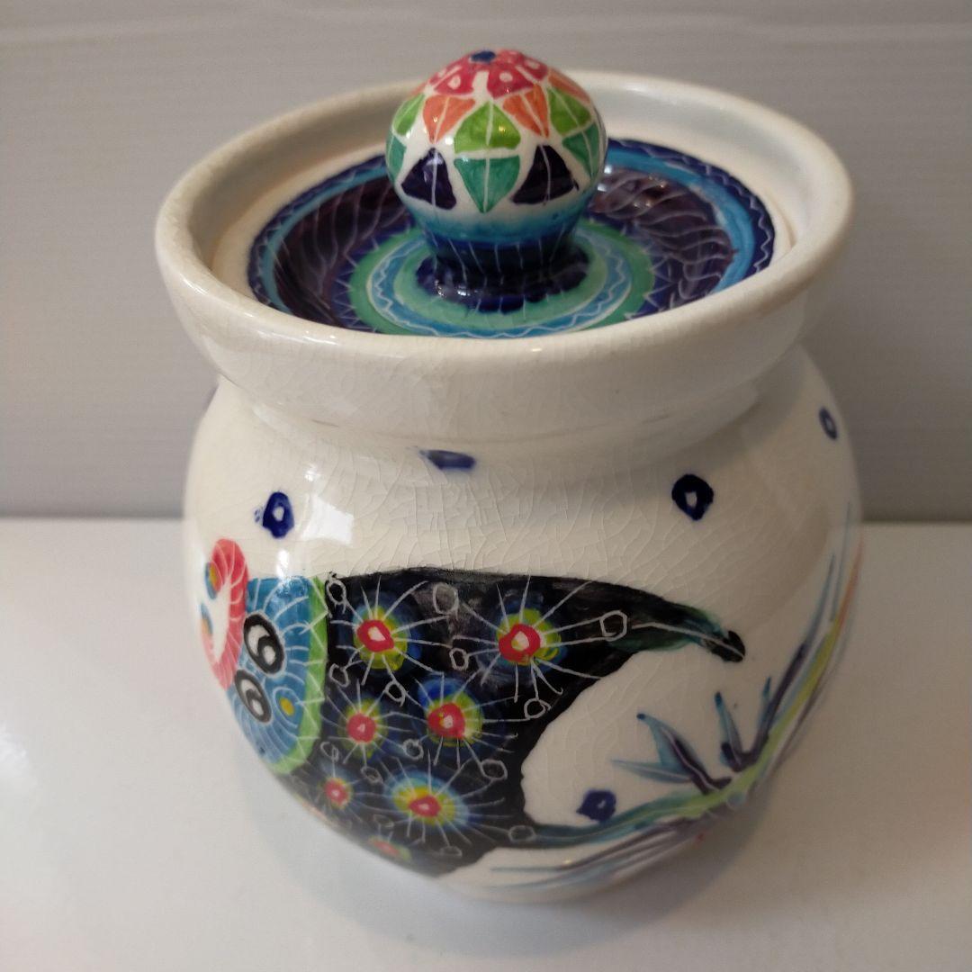 ナツキ様専用 南島焼 沖縄 石垣島 奈美ロリマーさん作品 蓋物大 物入れ 未