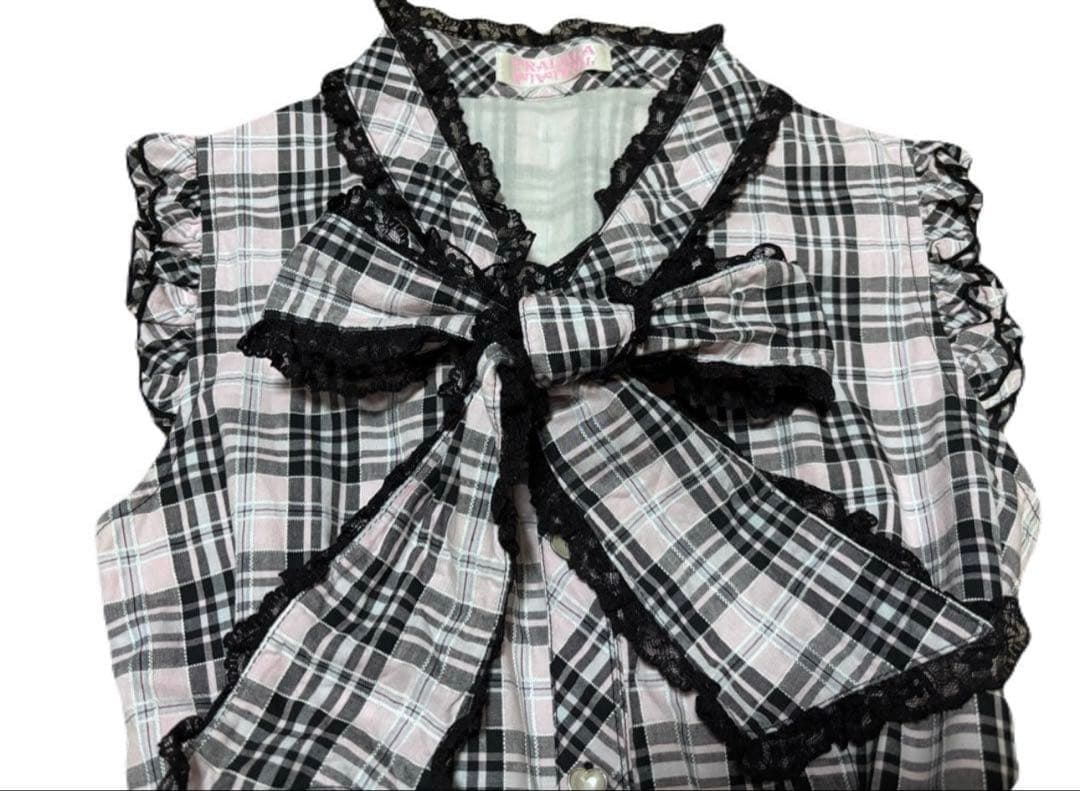 00s y2k TRALALA 姫系 平成 当時物 チェック リボン ワンピース