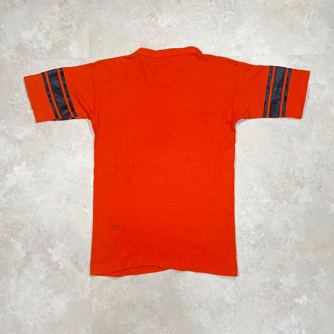 70s \"champion\" ミュージックシアター フットボールTシャツLサイズ